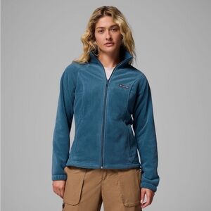 COLUMBIA Benton Springs Jacket XL Teal Polar Fleece Full Up Coat Layer Warm Hike